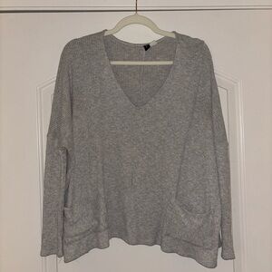 Slouchy Urban Outfitters Light Gray Knit Top